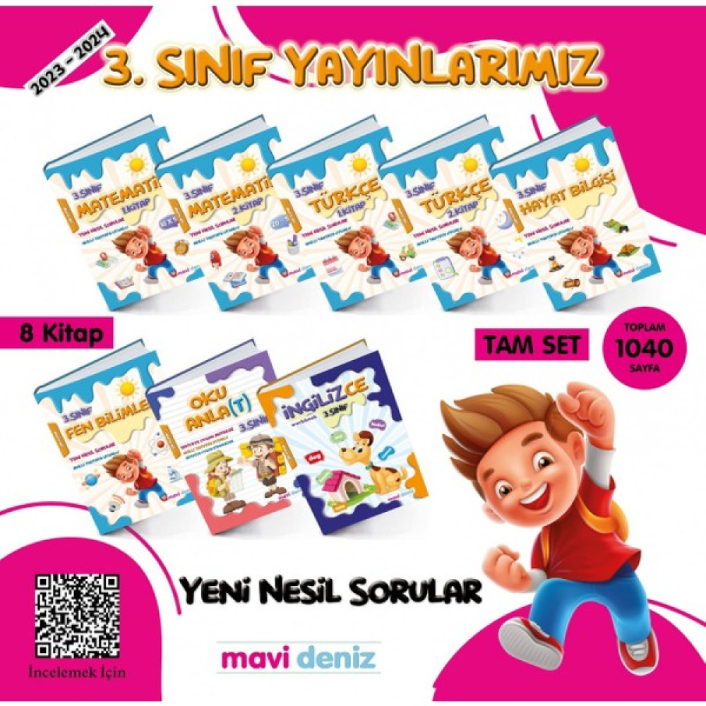 Mavi Deniz Yayınları 3.sınıf Etkinliklerle Çalışma Yaprakları Tam Eğitim Seti 2023/202 Tüm Dersler Fiyatı