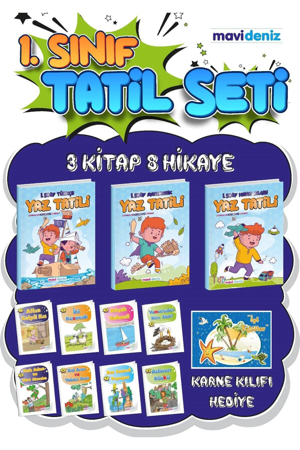Mavi Deniz Yayınları Mavi deniz 1.sınıf yaz tatil seti" Yardımcı Kitaplar Fiyatı