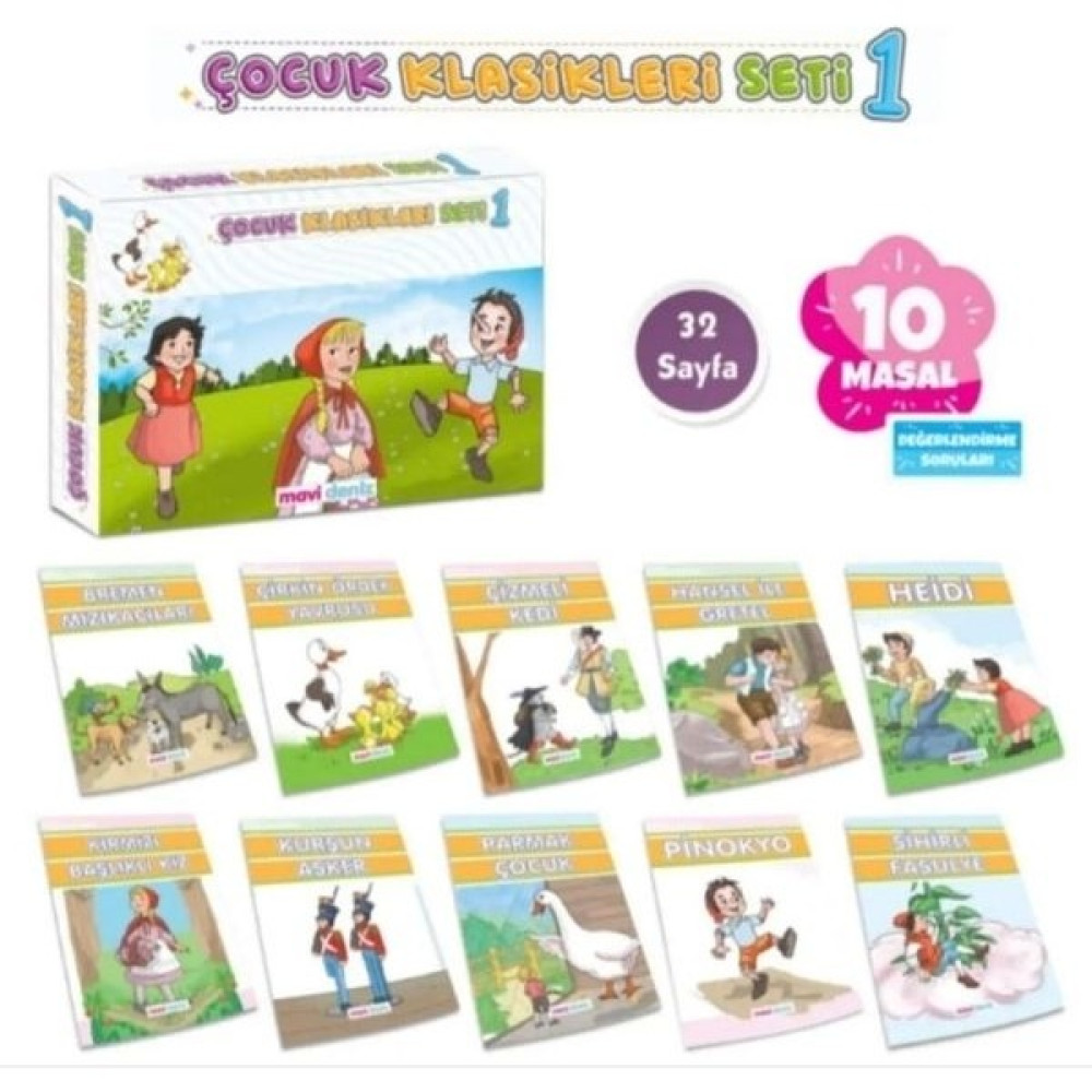 Mavi Deniz Yayınları Mavideniz 2. ve 3. Sınıf Dünya Çocuk Klasikleri-1 Hikaye Seti 10 Kitap - Komisyon Çocuk Masal Fiyatı
