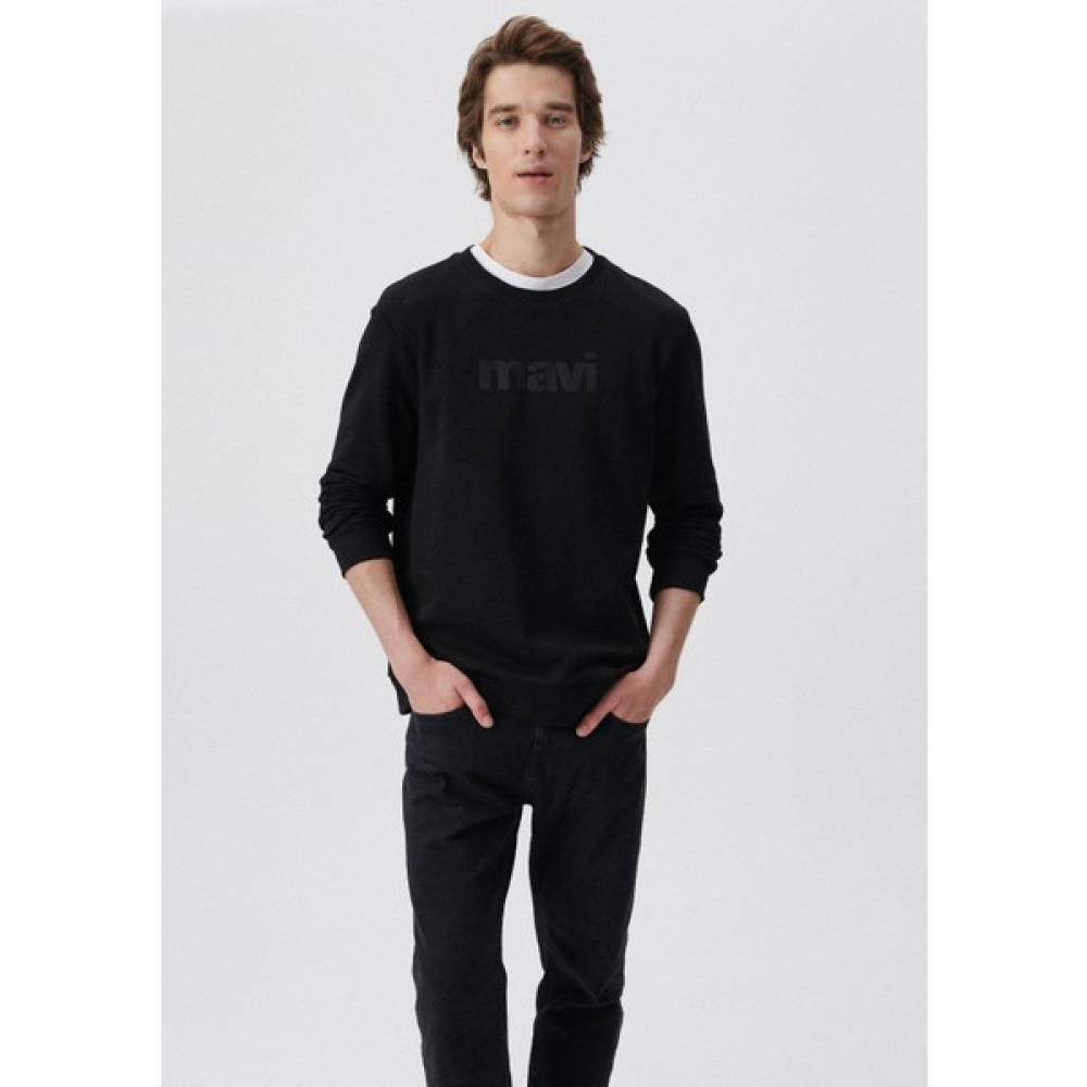 Mavi Erkek Mavi Logo Baskılı Siyah Sweatshirt 066303-900 Erkek Sweatshirt Fiyatı