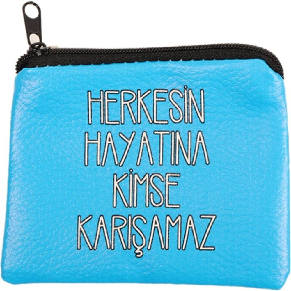 Mavi Herkesin Hayatına Kimse Tasarım Süet Bozuk Para Cüzdanı Bayan Cüzdan Fiyatı