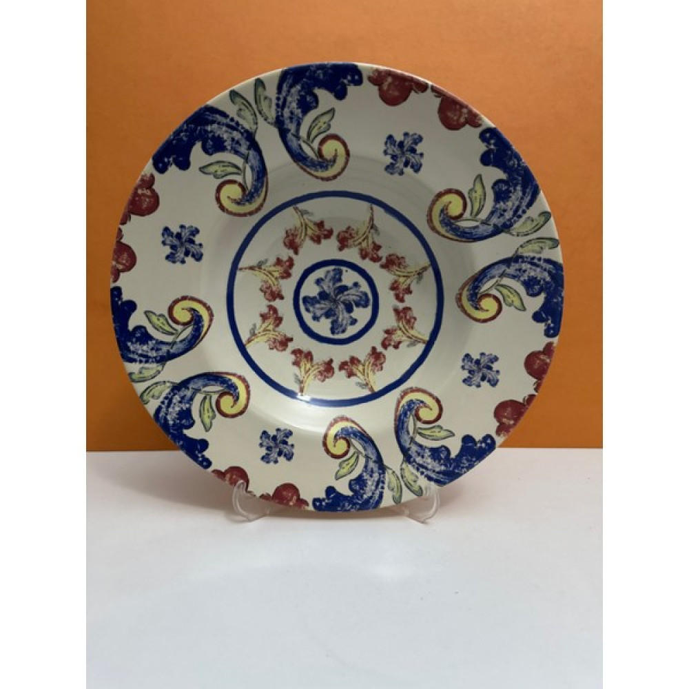 Mavi Home Çiçek Desenli 27 cm Seramik Makarna Tabağı Mutfak Gereçleri Fiyatı