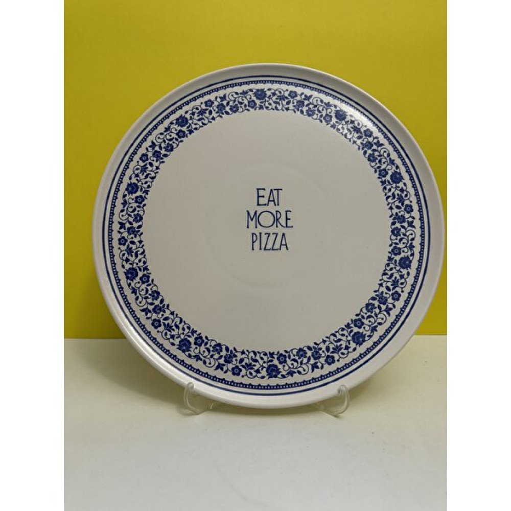 Mavi Home Mavi Yazı Desenli 32 cm Seramik Pizza Sunum Tabağı - Beyaz Mutfak Gereçleri Fiyatı