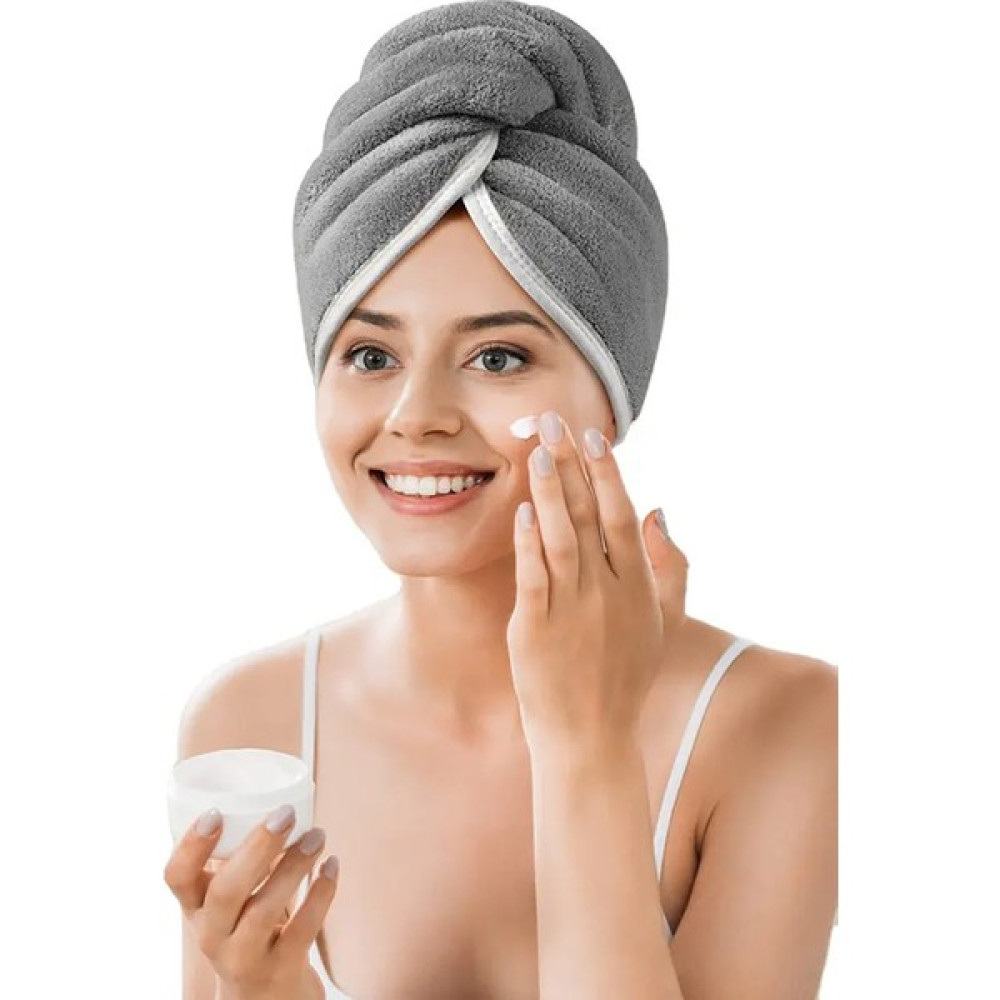 Mavi Ihlamur %100 Pamuklu Baş Havlusu, Yüksek Emici Havlu Bone, Düğmeli Saç Kurulama Bonesi Koyu Gri - 25 x 65 cm Banyo Havlusu Fiyatı