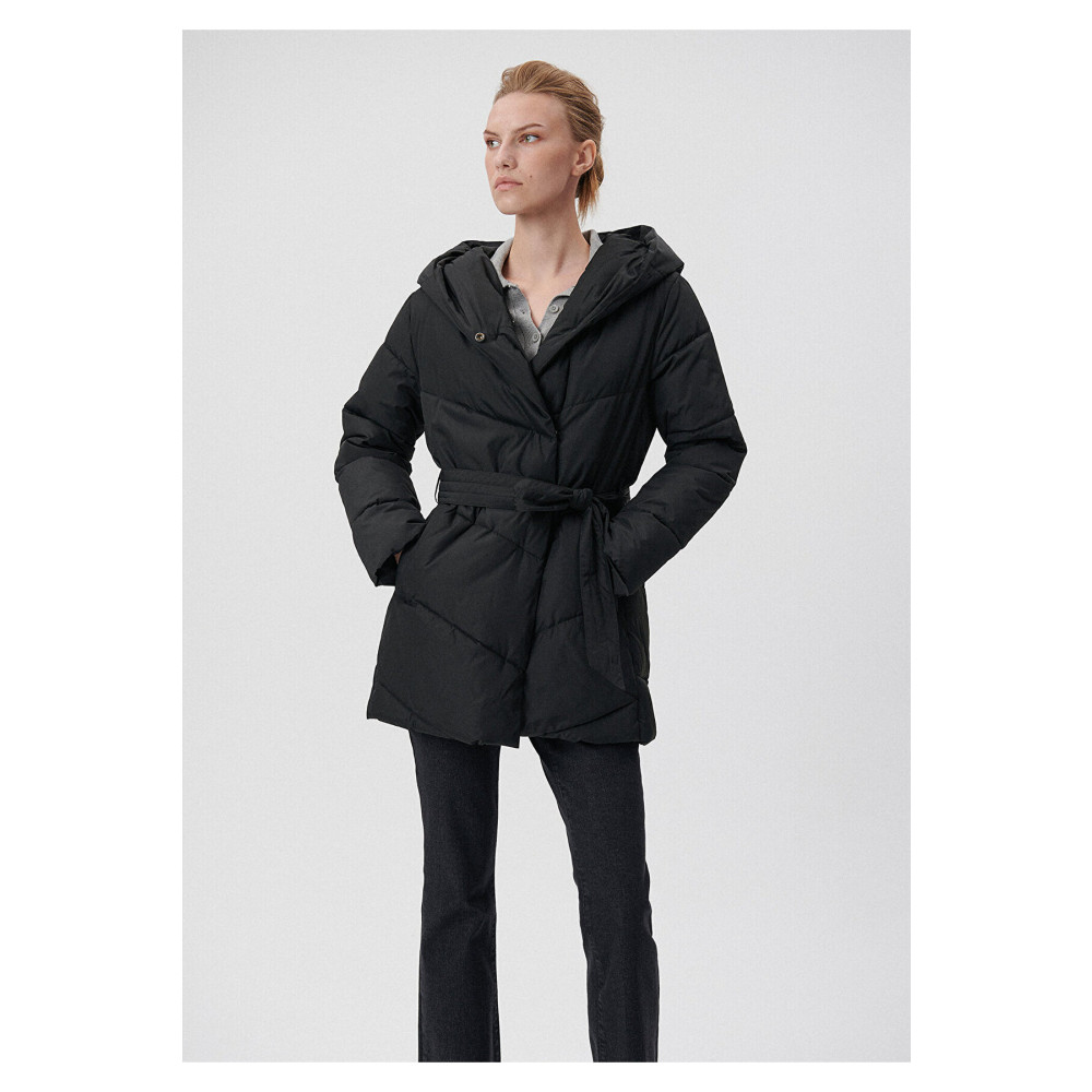 Mavi Kapüşonlu Siyah Parka Regular Fit / Normal Kesim -900 XS Beden Kadın Kaban Fiyatı