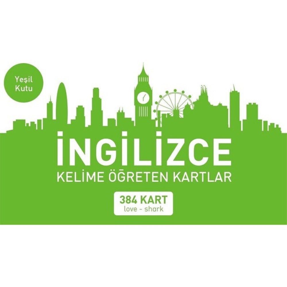 Mavi Kelebek Yayınları Ingilizce Kelime Öğreten Kartlar Yeşil Kutu (Love-Shark) ingilizce Dil Kartları Yabancı Dil Kartları Fiyatı