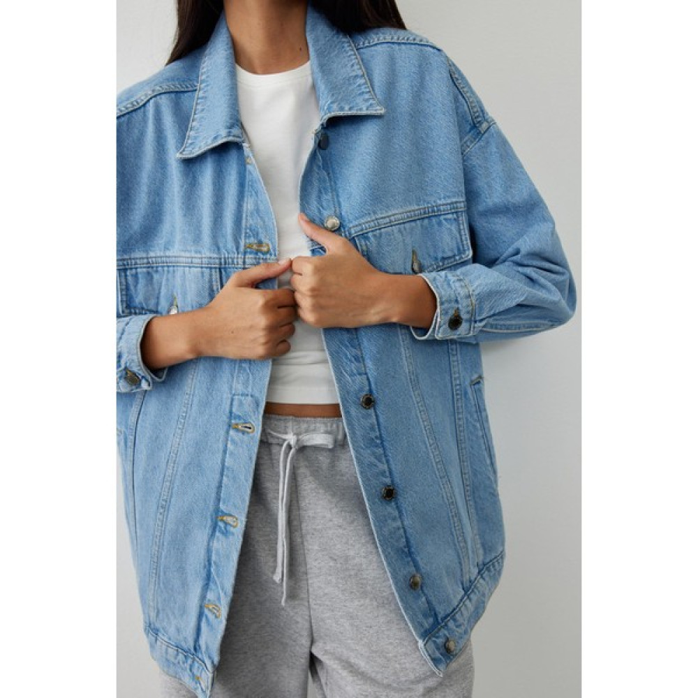 Mavi Oversize Pamuklu Kot Ceket Bayan Jeans / Kot Pantolon Fiyatı