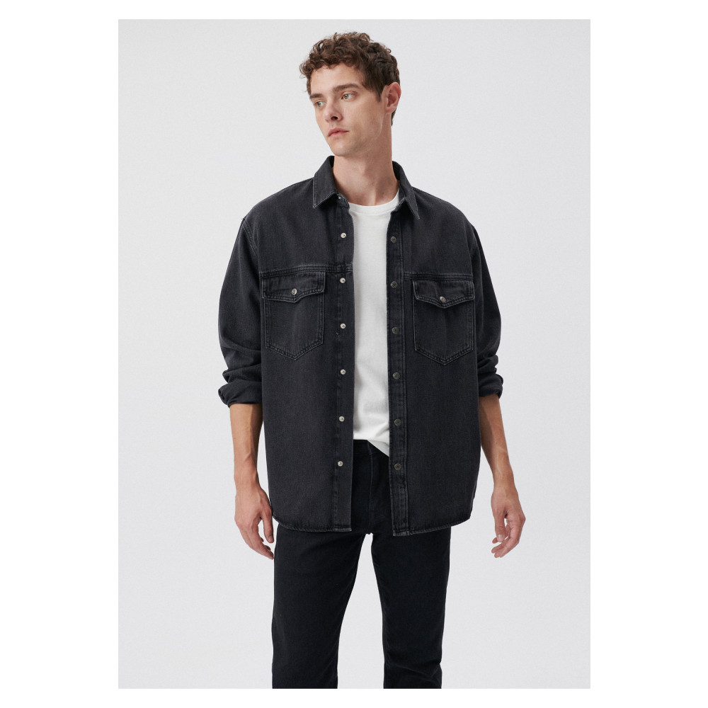 Mavi Ross 90lar Antrasit Jean Gömlek Oversize / Geniş Kesim -80482 S Beden Kadın Gömlek Fiyatı