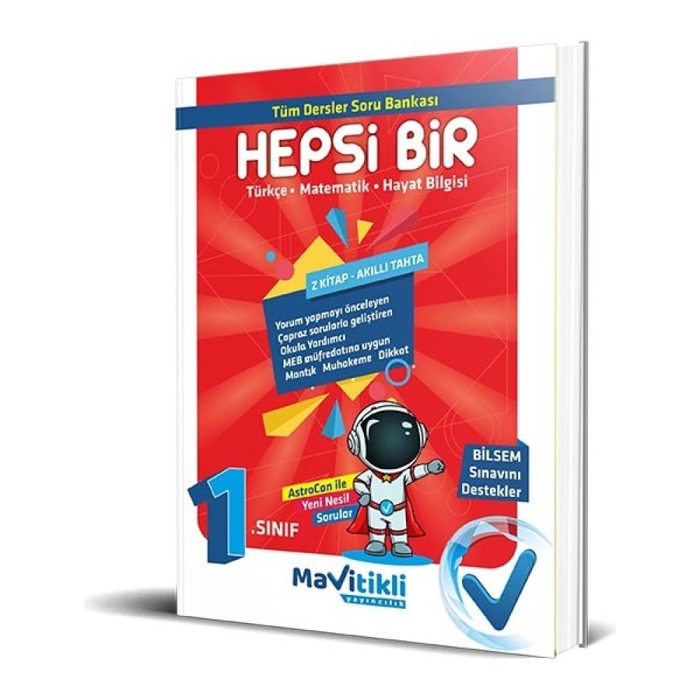 Mavi Tikli Yayıncılık 1. Sınıf Hepsi Bir Tüm Dersler Soru Bankası Bilsem Destekli Tüm Dersler Fiyatı