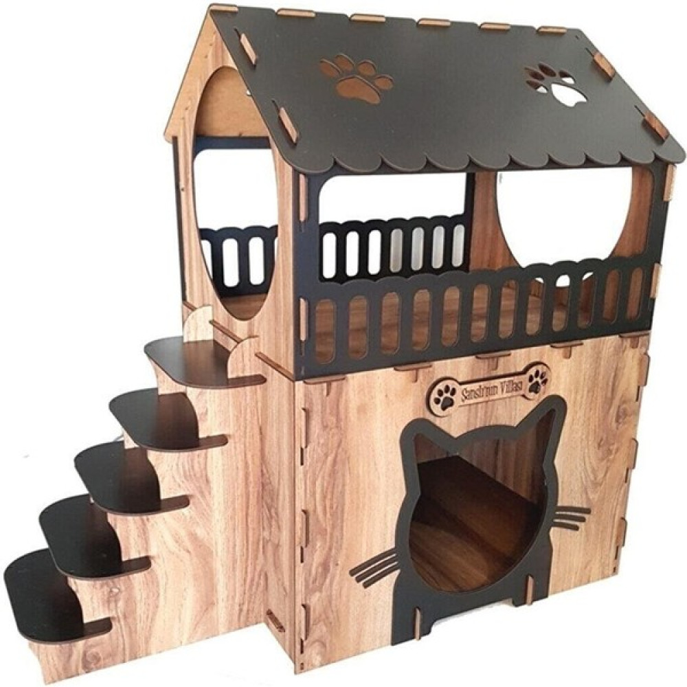 Mavi Trend Kedi Evi Traslı Kedi Evi 75X70X40 cm 3 mm Mdf Evcil Hayvan Ürünleri Fiyatı