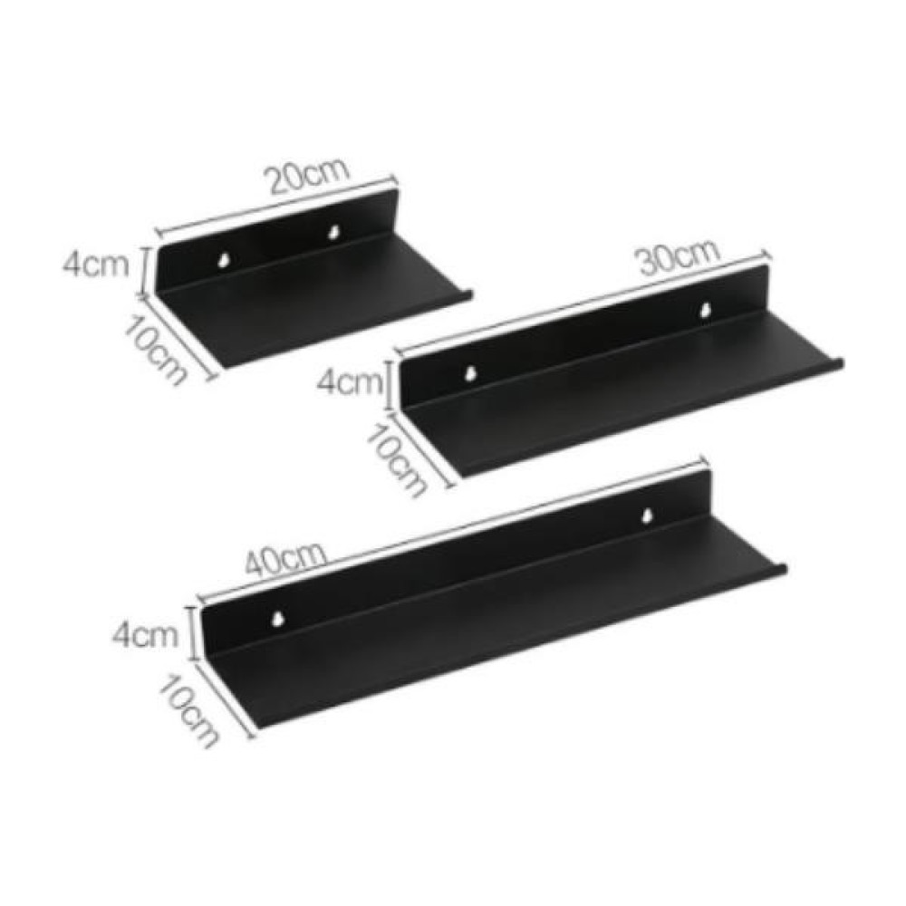 Mavi Trend Metal Siyah Duvar Rafı Mutfak Banyo Oda Rafı 20 cm 30 cm 40 cm 3'lü Paket Banyo Rafı Fiyatı