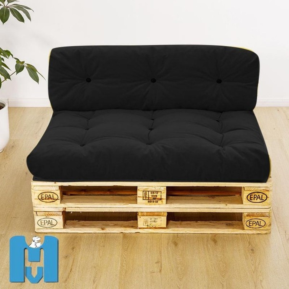 Mavi Vitrin Iç Mekan Soft Balkon Teras Bahçe Yer Palet Minderi - 50 x 70 cm - Siyah Salon & Oturma Odası Tekstili Fiyatı