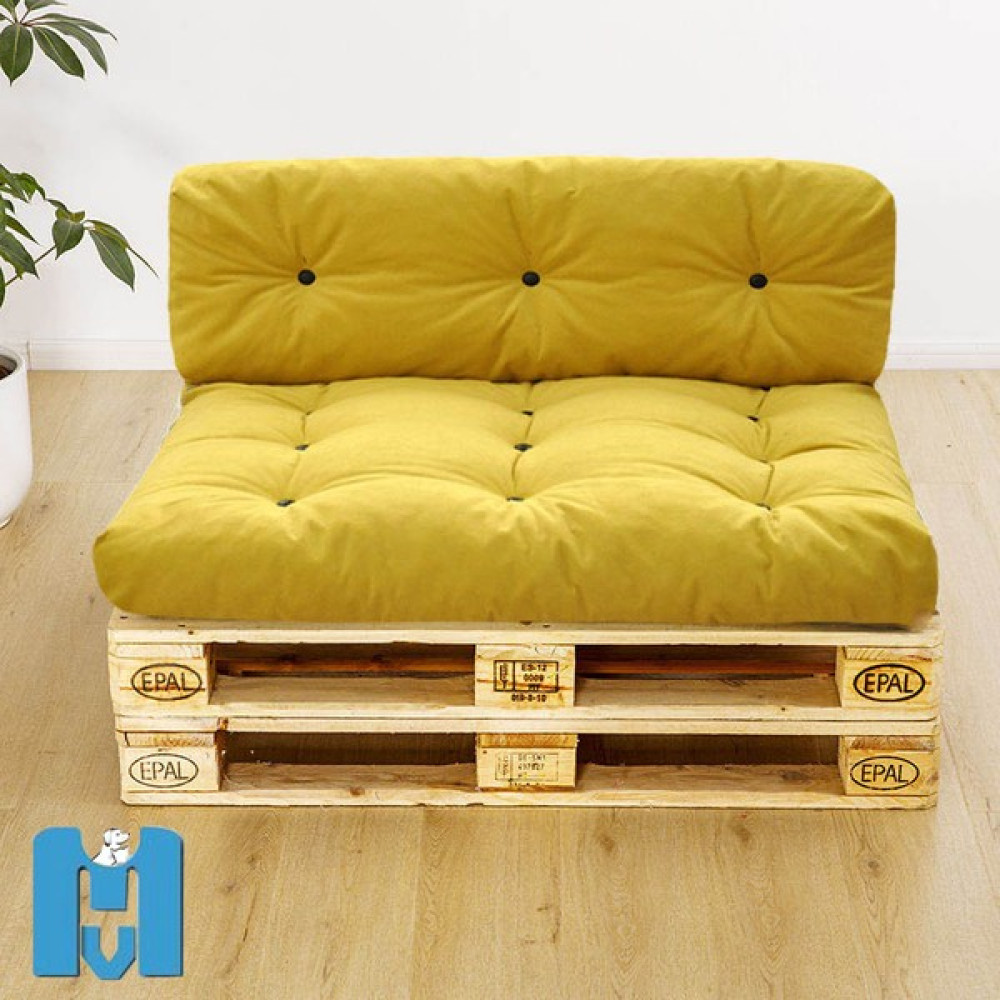 Mavi Vitrin Iç Mekan Soft Balkon Teras Bahçe Yer Palet Minderi - 60 x 80 cm - Hardal Salon & Oturma Odası Tekstili Fiyatı