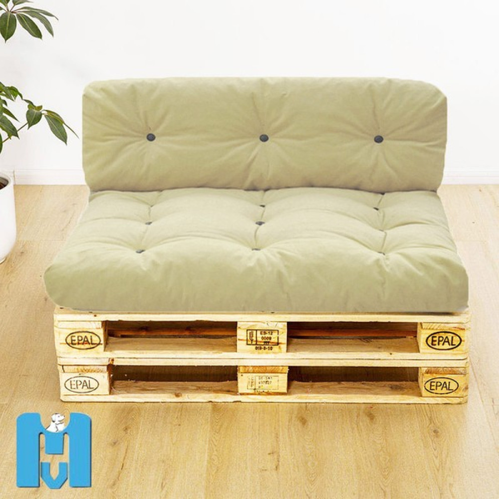 Mavi Vitrin Iç Mekan Soft Balkon Teras Bahçe Yer Palet Minderi - 80 x 120 cm - Bej Salon & Oturma Odası Tekstili Fiyatı