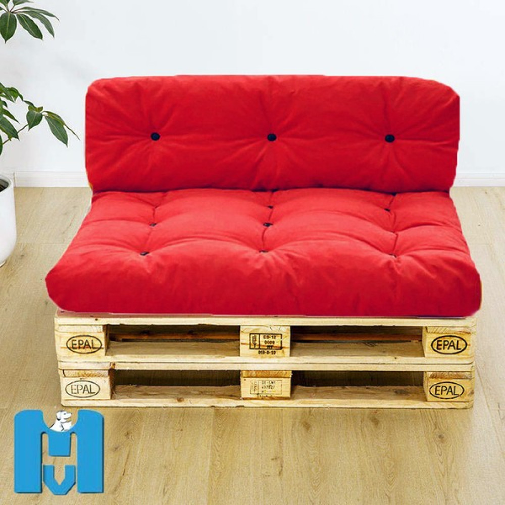 Mavi Vitrin Iç Mekan Soft Balkon Teras Bahçe Yer Palet Minderi - 80 x 120 cm - Kırmızı Salon & Oturma Odası Tekstili Fiyatı