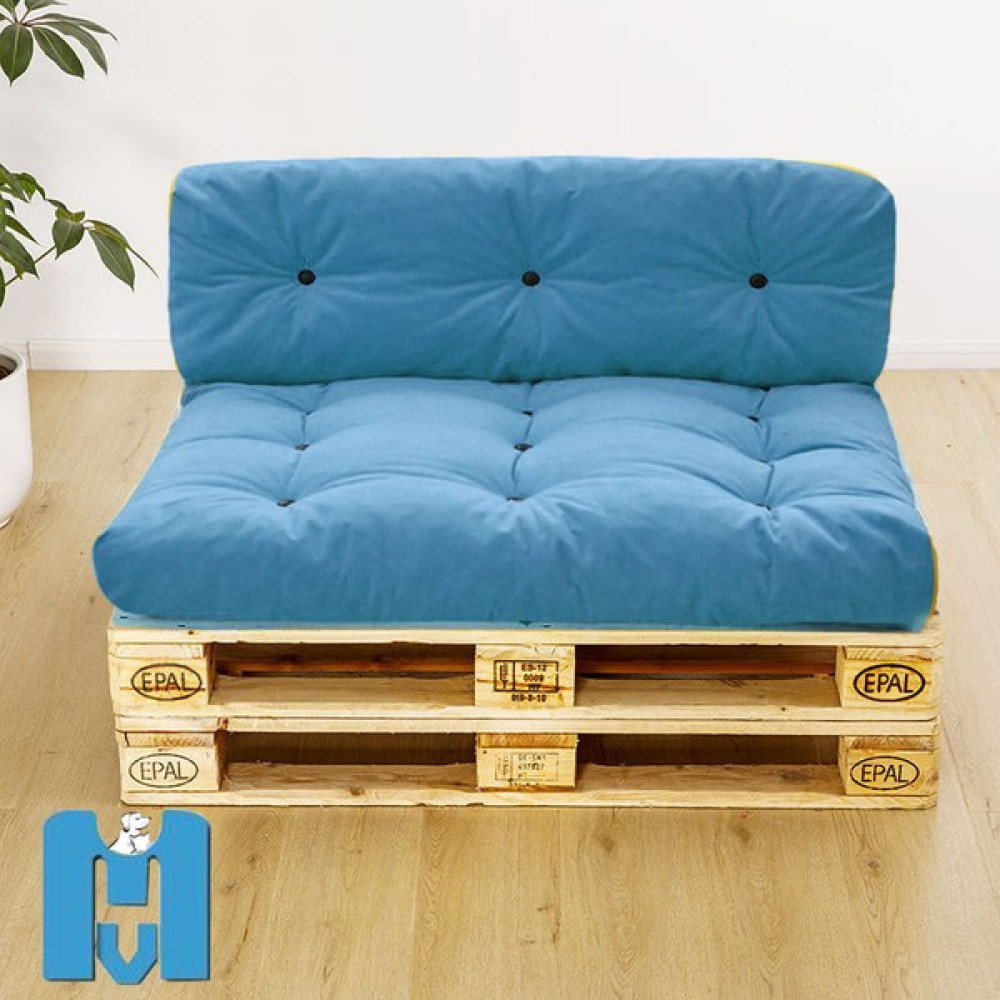 Mavi Vitrin Iç Mekan Soft Balkon Teras Bahçe Yer Palet Minderi - 80 x 120 cm - Turkuaz Salon & Oturma Odası Tekstili Fiyatı