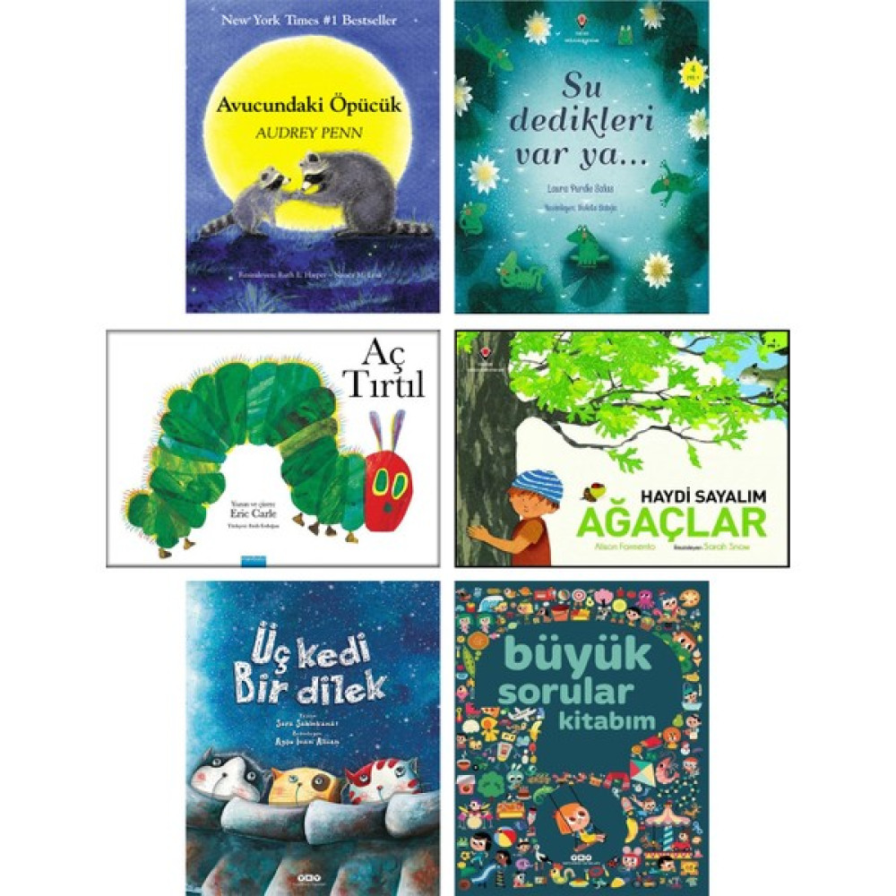 Mavibulut Yayınları – Avucundaki Öpücük + Su Dedikleri Var Ya + Aç Tırtıl + Haydi Sayalım Ağaçlar + Üç Kedi Bir Dilek + Büyük Sorular Kitabım - 6 K... Çocuk Öykü Fiyatı