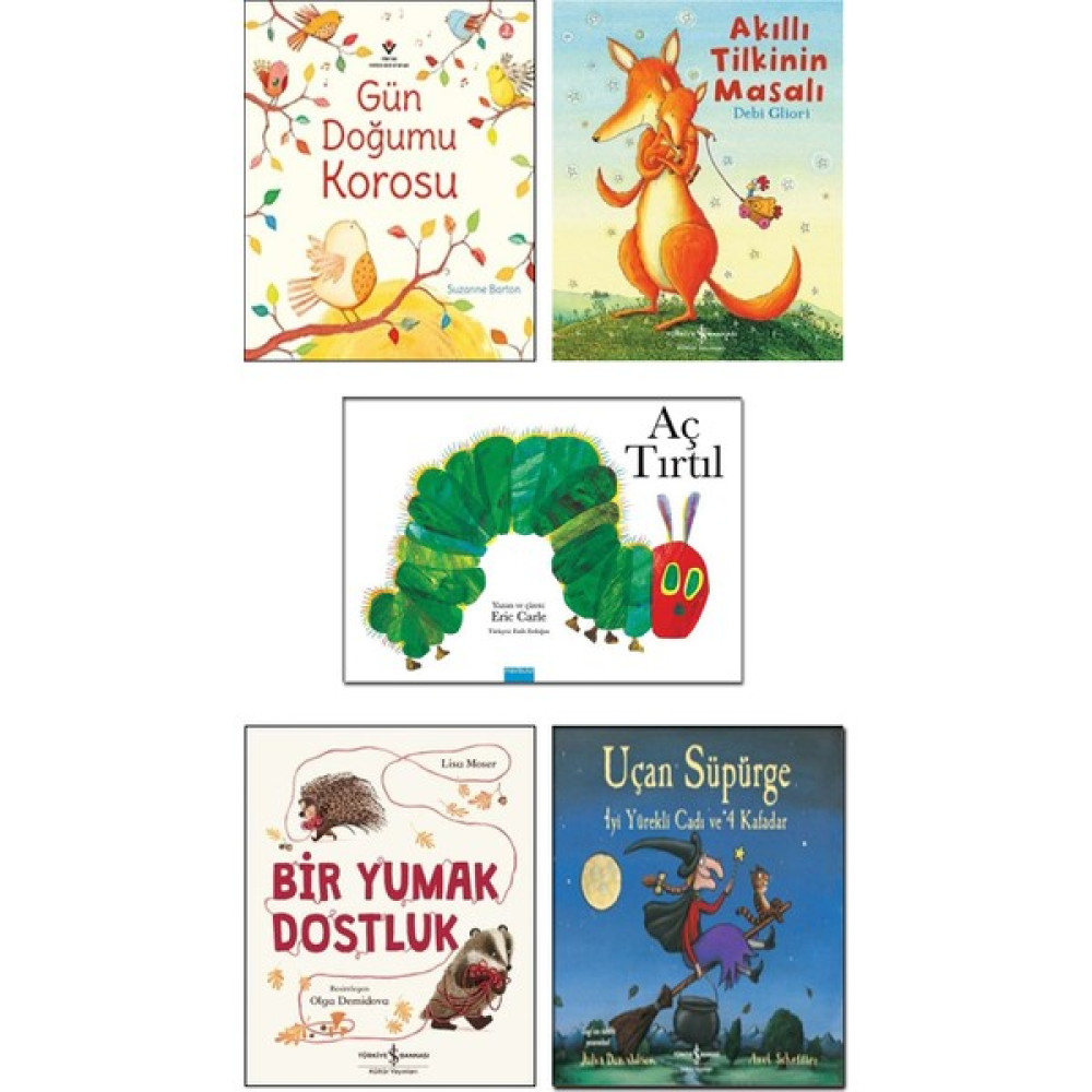 Mavibulut Yayınları – Gün Doğumu Korosu + Akıllı Tilkinin Masalı + Aç Tırtıl + Bir Yumak Dostluk – Uçan Süpürge - 5 Kitap Çocuk Öykü Seti Çocuk Öykü Fiyatı