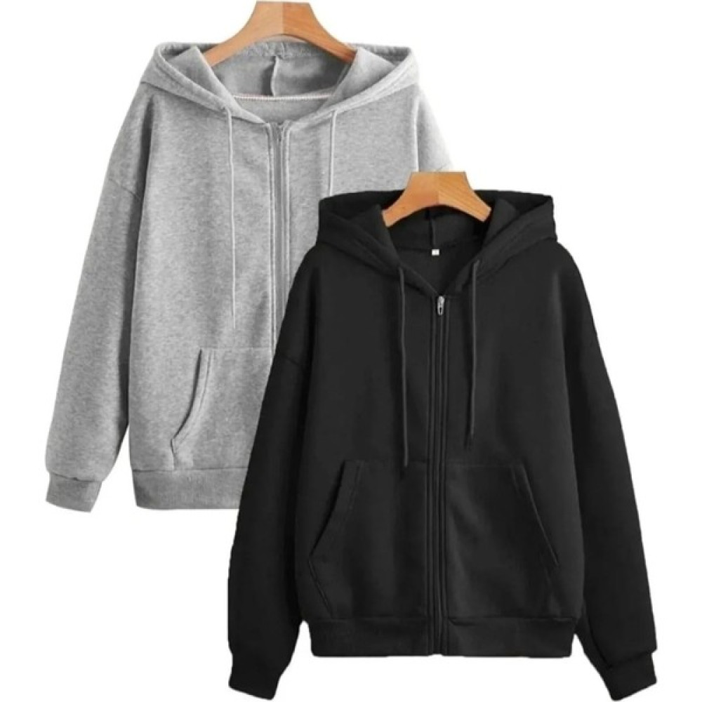 Mavimoure 2'li Siyah Gri Renk Fermuarlı 2 İplik Mevsimlik Hırka Ceket Erkek Sweatshirt Fiyatı