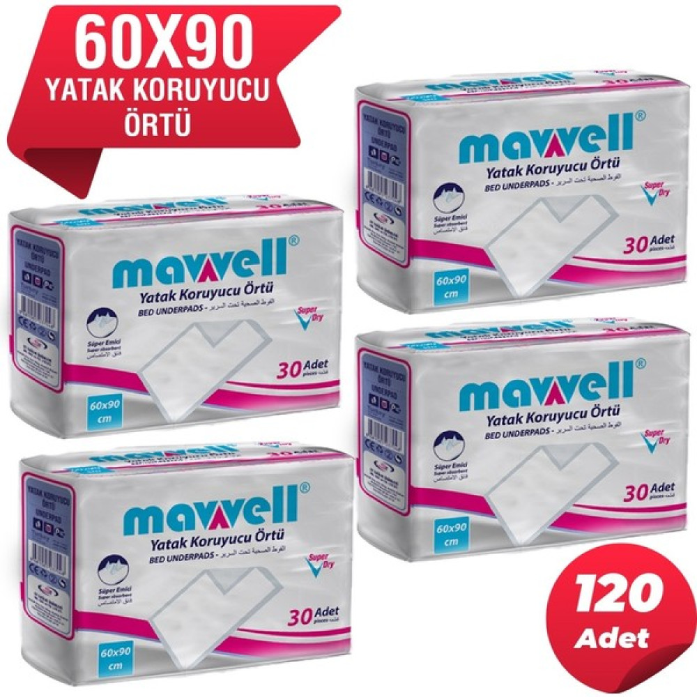 Mavvell Hasta Altı Bezi Serme Bez Yatak Koruyucu ( 90*60 ) 120 Adet Hasta Bezleri ve Temizliği Fiyatı