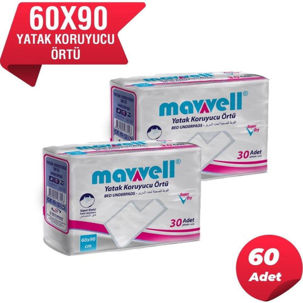 Mavvell Hasta Altı Bezi Serme Bez Yatak Koruyucu ( 90*60 ) 60 Adet Hasta Bezleri ve Temizliği Fiyatı