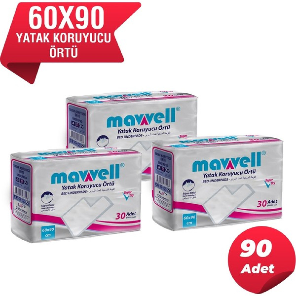 Mavvell Hasta Altı Bezi Serme Bez Yatak Koruyucu ( 90*60 ) 90 Adet Hasta Bezleri ve Temizliği Fiyatı
