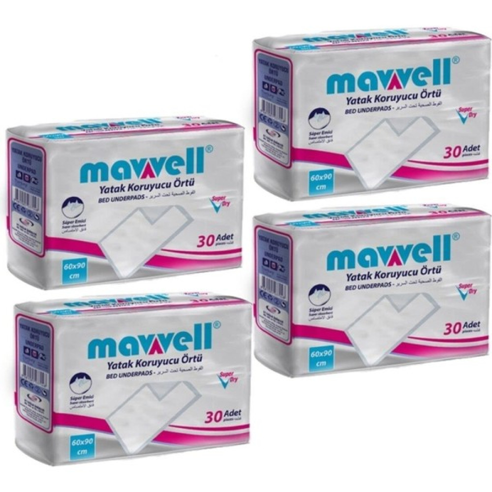 Mavvell Hasta Altı Bezi Serme Yatak Koruyucu 60 x 90 cm 30 Lu * 4 Paket 120 Adet - 150 x 200 cm Alez / Yatak Koruyucu Fiyatı