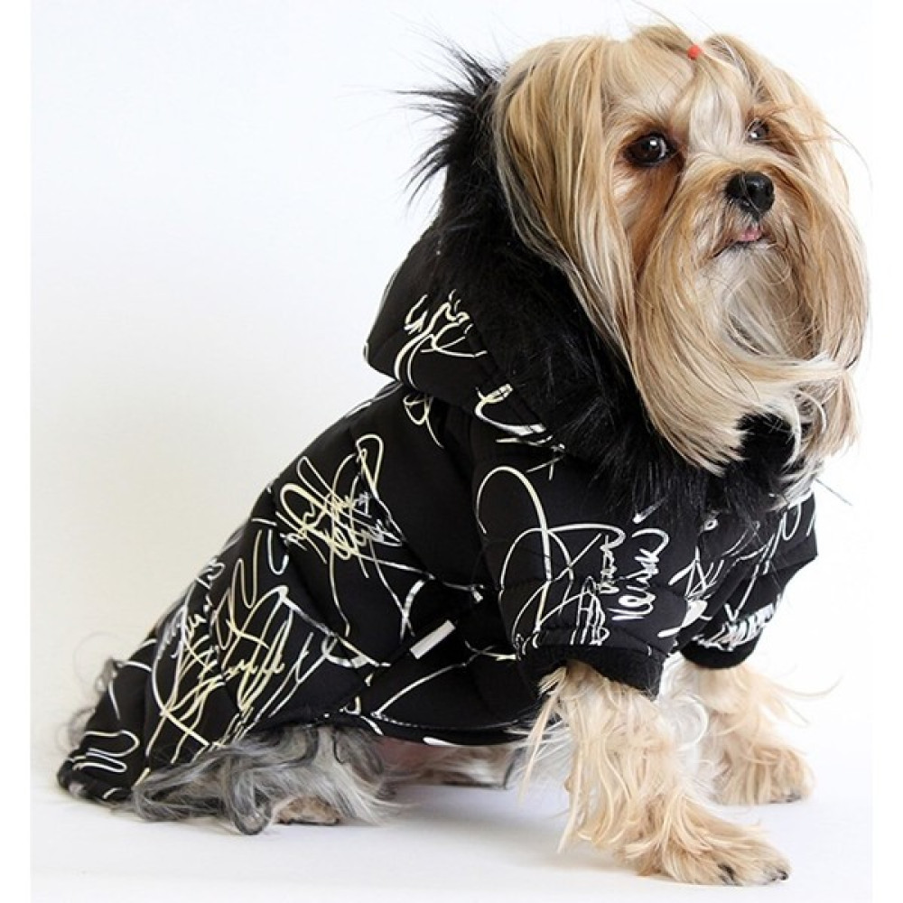 Max Design Pet Mont Imza Desenli Siyah Köpek Kedi Kıyafeti - S Evcil Hayvan Ürünleri Fiyatı