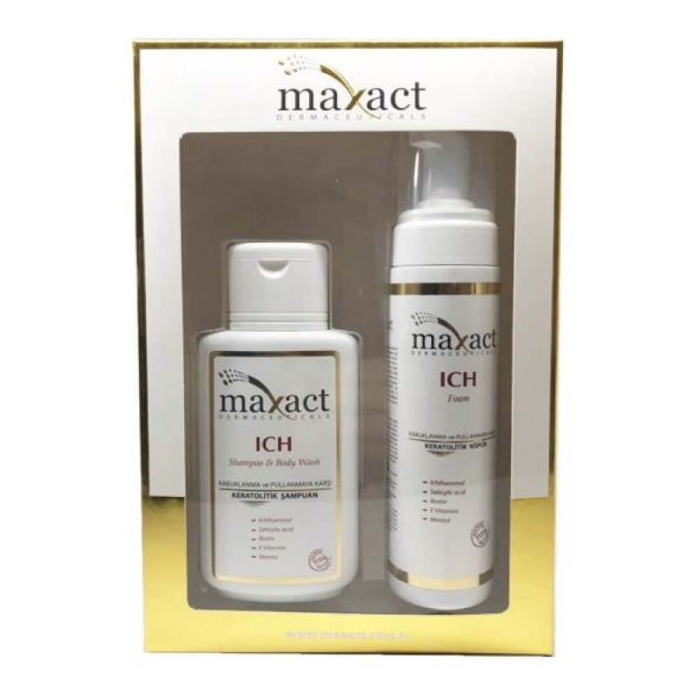 Maxact ICH Shampoo 250ml & ICH Foam 200ml Kofre Şampuan ve Saç Kremi Fiyatı