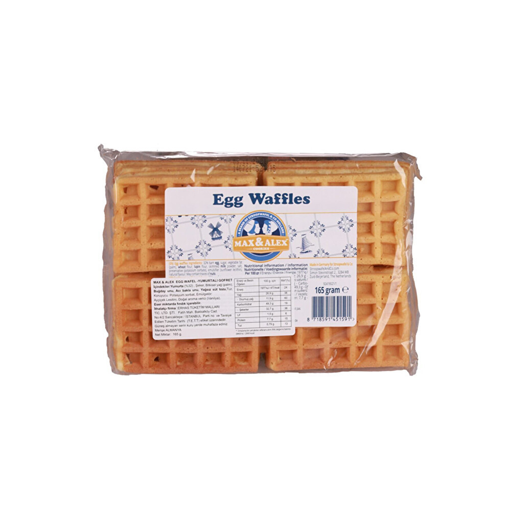 Max&Alex Yumurtalı Waffle 165 Gr Bisküvi ve Kek Fiyatı