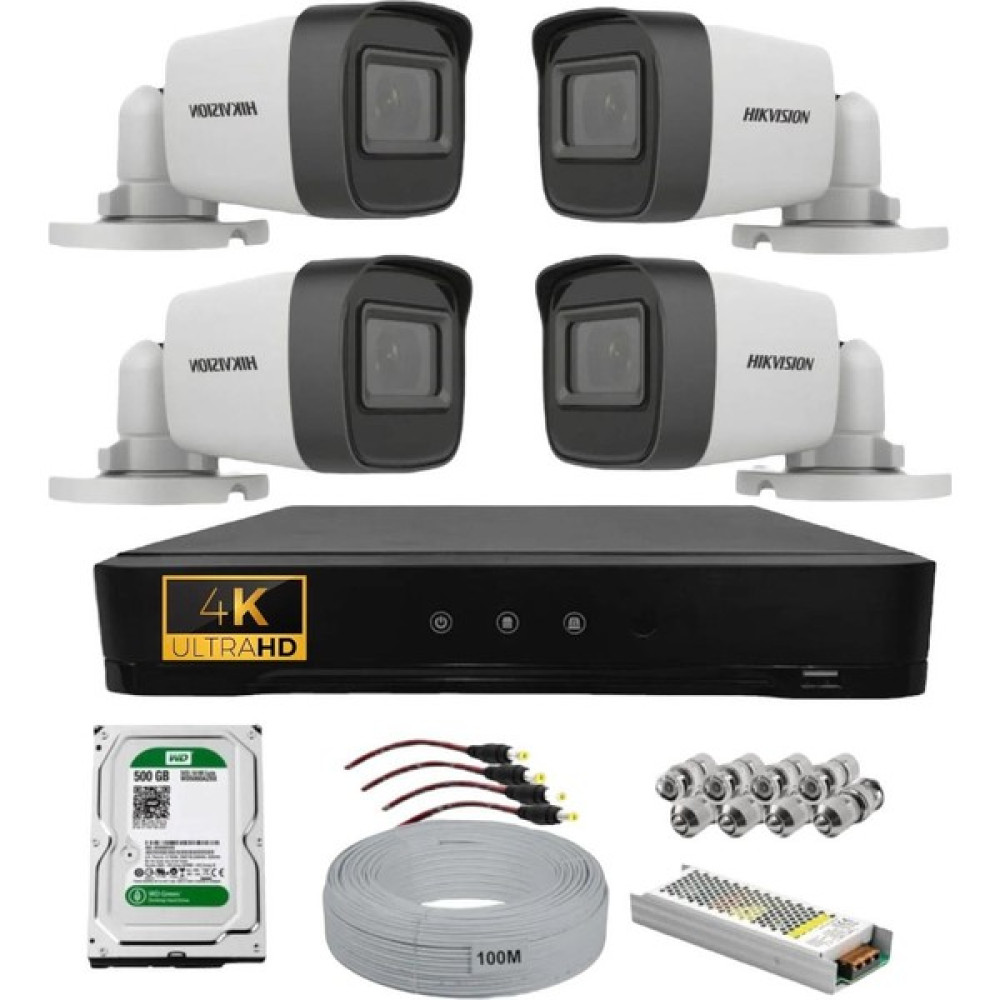 Maxcam Hikvision Haıkon 4 Kameralı Güvenlik Kamerası Seti - H.265 Ultra Hd Kamera Sistemi Güvenlik Kameraları Fiyatı