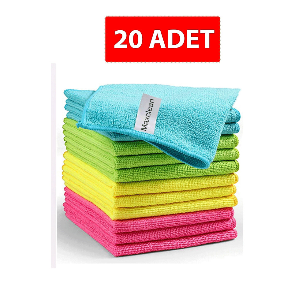MaxClean Mikrofiber Temizlik Bezi 20li 40x40 Mutfak Yer Banyo Temizleme Bezi Temizlik Malzemeleri Fiyatı