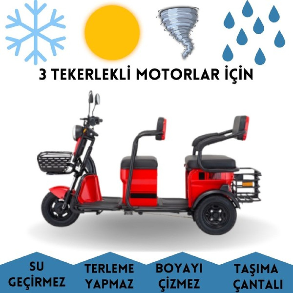 MaxDurable Kral Motor KR301 L Mira 3 Tekerlekli Elektrikli 3 Kişilik Motor Brandası Su Geçirmez Motosiklet Örtüsü - Gri Motorsiklet Brandaları Fiyatı