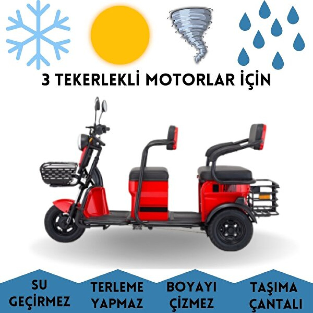 MaxDurable Kral Motor KR304 Neo 3 Tekerlekli Elektrikli 1 Kişilik Motor Brandası Su Geçirmez Motosiklet Örtüsü - Gri Motorsiklet Brandaları Fiyatı