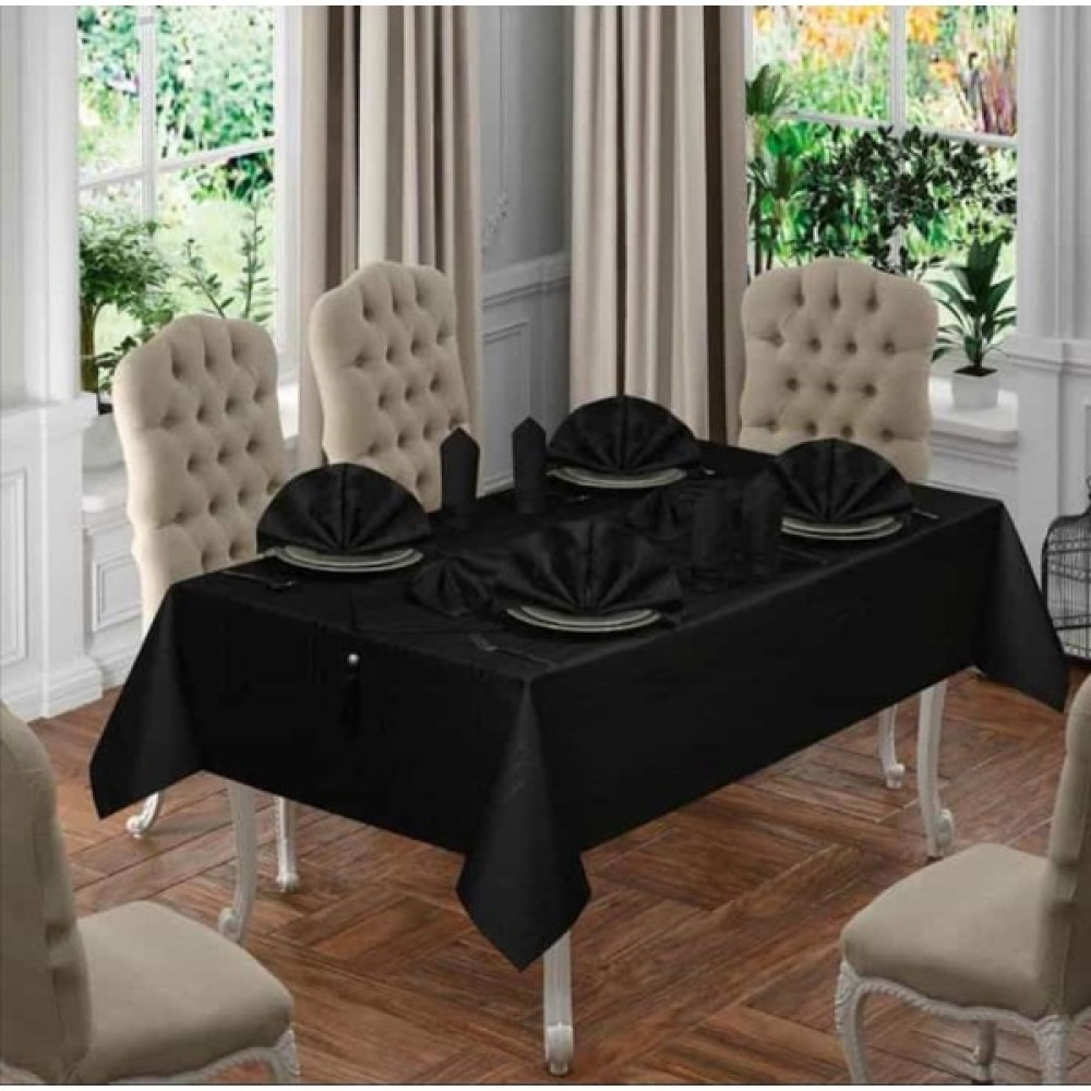 Maxeen Colber Siyah Masa Örtüsü Takımı - 160 x 220 cm Masa Örtüsü Fiyatı