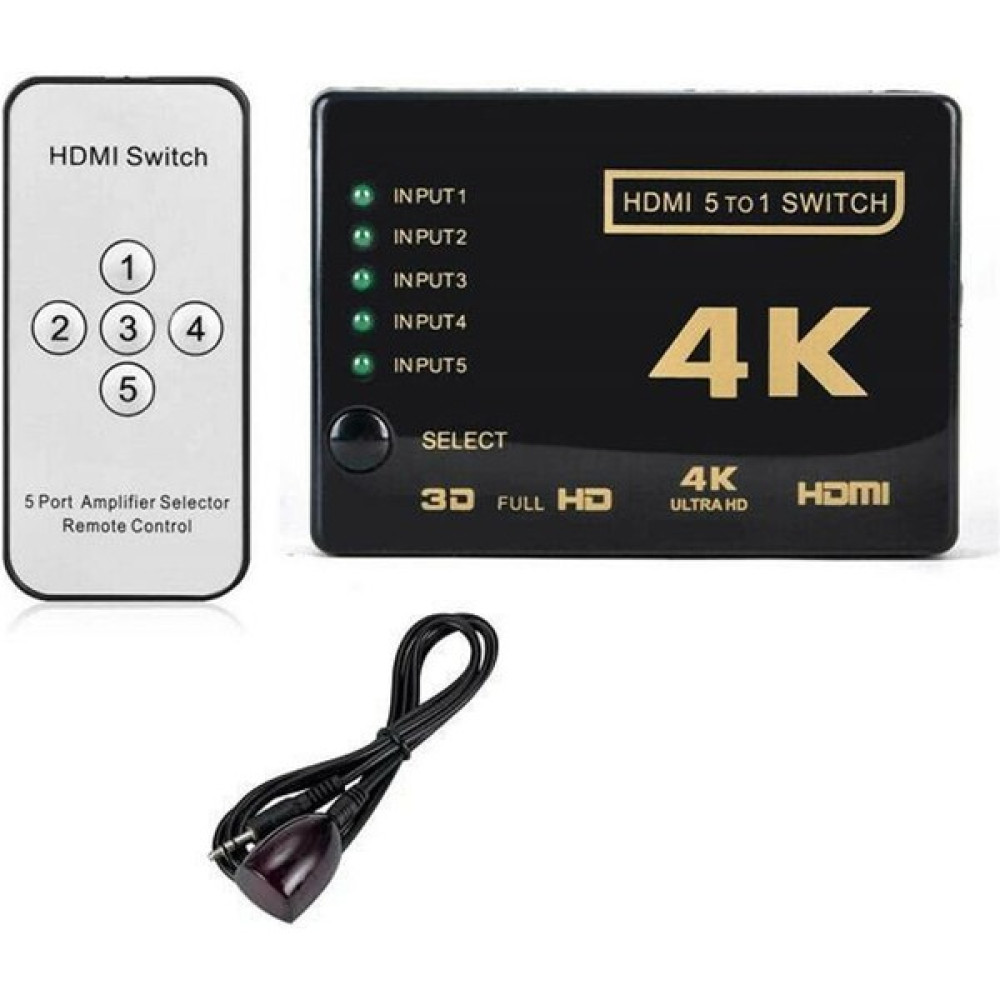 Maxgo 2128 HDMI Çoklayıcı Switch 5 Port Çoğaltıcı 4K Kumandalı Ultra Hd Splitter Çoklu Cihaz Tek Ekranda Seri & Paralel Kablo Fiyatı