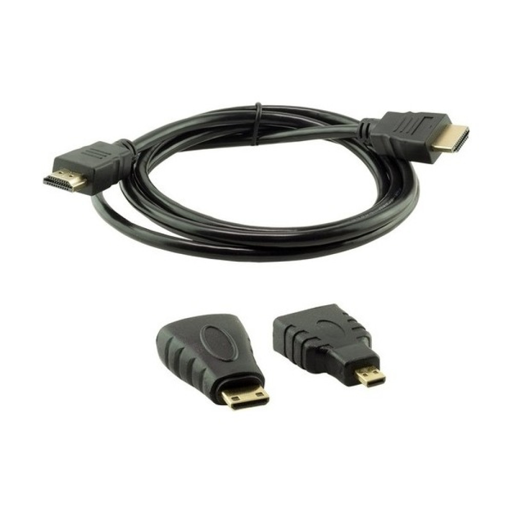 MAXGO 2137 1.5 M 1.4v 3d HDMI Kablo Mini Micro Uç 3in1 Çevirici Dönüştürücü Adaptör Kablosu HDMI Kablo Fiyatı