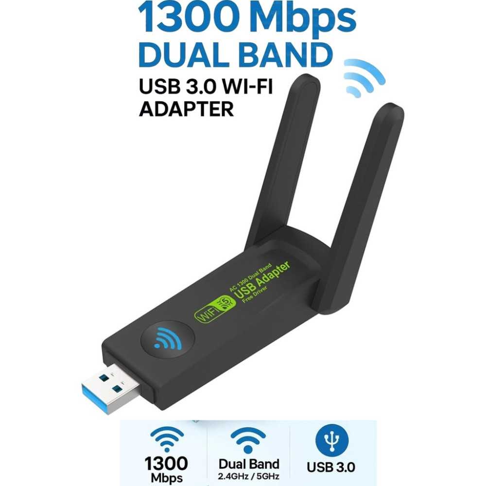Maxgo 3125 1300 Mbps Kablosuz Wifi Alıcı Dual Band USB 3.0 Adaptör 2.4ghz 5ghz Tak Çalıştır Wireless Adaptör Fiyatı