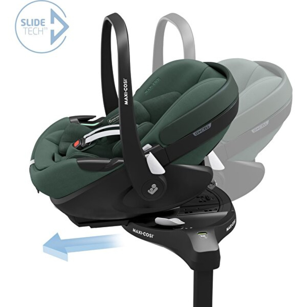 Maxi-Cosi Pebble Slidetech 360 Dönebilen Tam Yatabilen Kızaklı Isofix Bazalı Ana Kucağı ve Oto Koltuğu 0-13 kg Essential Green Ana Kucağı Fiyatı