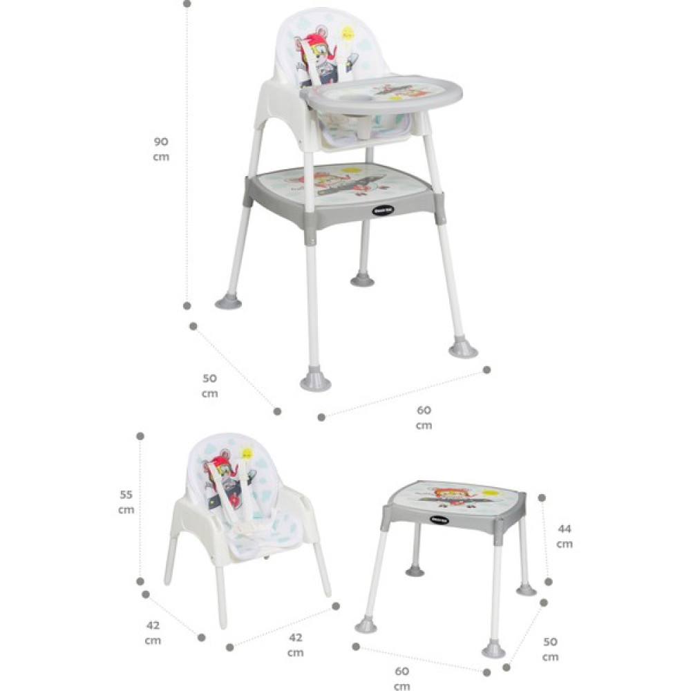 Maxi Taxi Baby Feeding 3in1 Çalışma Masalı Mama Sandalyesi - Gri Mama Sandalyesi Fiyatı