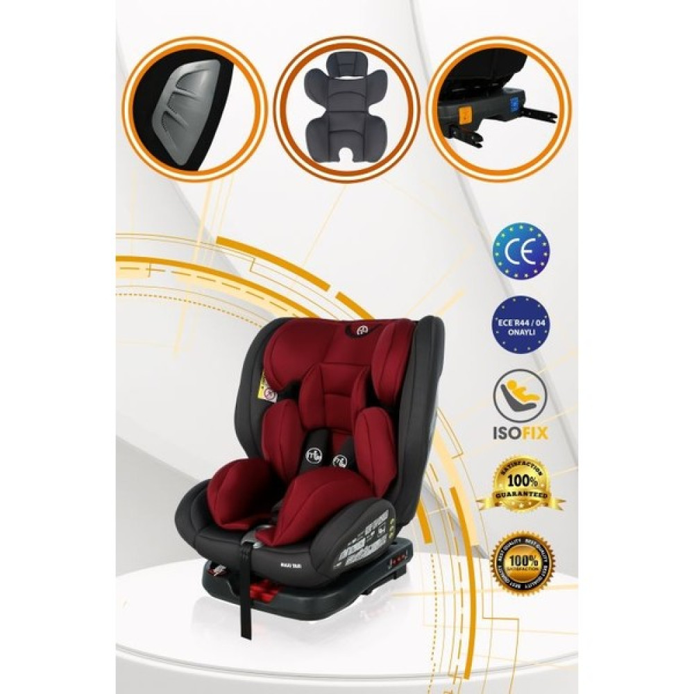 Maxi Taxi Safe Travel 0-36 kg 360° Dönebilen Isofix Oto Koltuğu - Kırmızı - Gri Bebek Oto Koltuğu Fiyatı