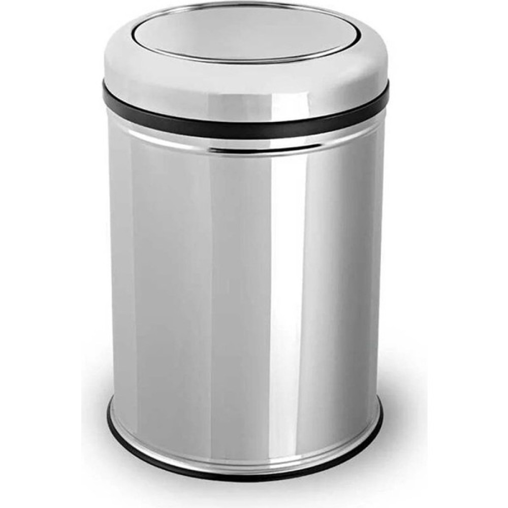 MaxiFlow Döner Kapaklı Pratik Çöp Kovası 16 Lt Paslanmaz Mutfak Banyo Tuvalet Balkon Teras Çöp Kovası - Krom - 16 Litre Çöp Kovaları Fiyatı