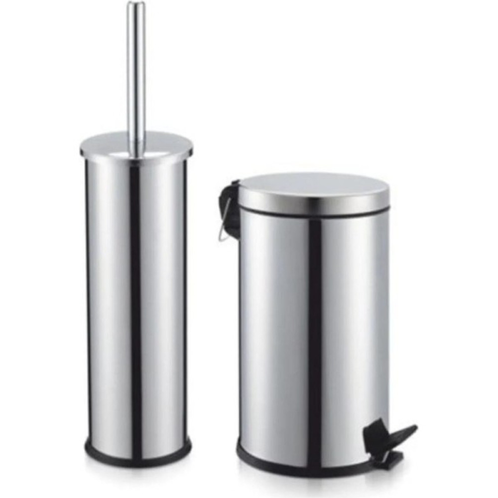 MaxiFlow Standart Ikili Set Klozet Fırçası ve Çöp Kovası 3 Lt Krom Çöp Kovaları Fiyatı