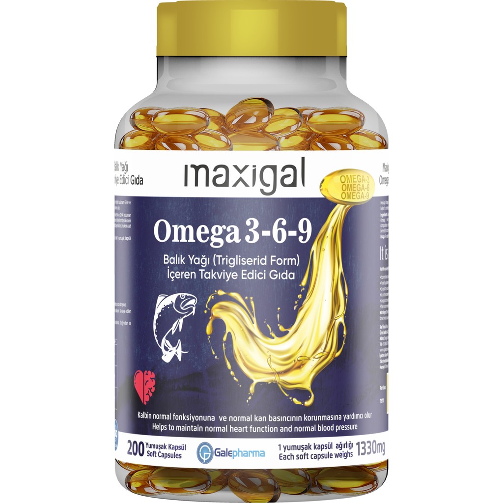 Maxigal Omega 3,6,9 Balık Yağı ( Form) 200 Kapsül İçeren Takviye Edici Sporcu Besini & Supplementler Fiyatı