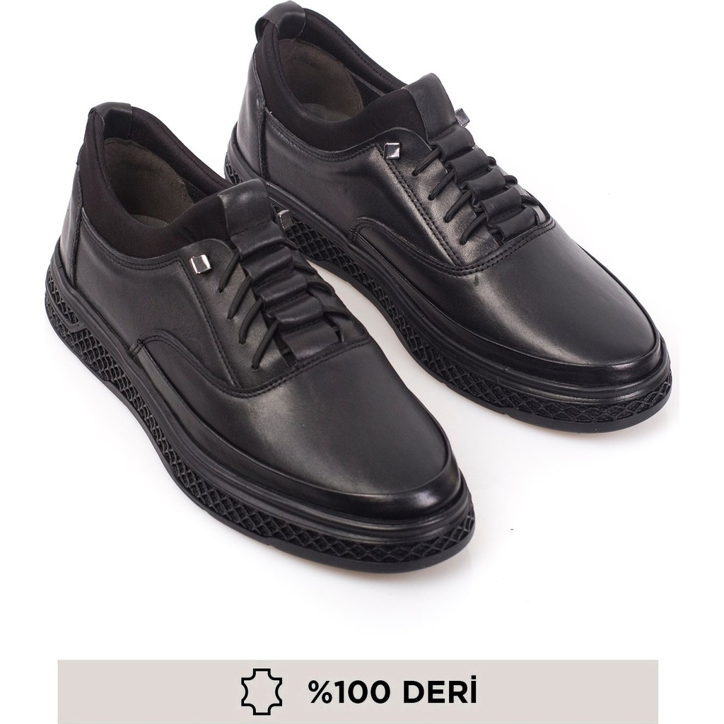 Maximoda Deri Bağcıksız Erkek Ayakkabı Siyah Kauçuk Taban ile Günlük Kullanım İçin Erkek Günlük Ayakkabıları Fiyatı