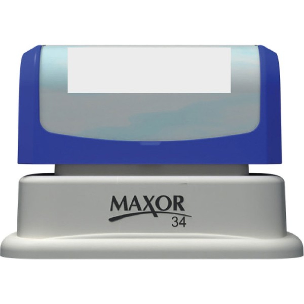 Maxor Kişiye Özel K34 Flash Kaşe - 22 x 55 mm - Mavi Kase Fiyatı