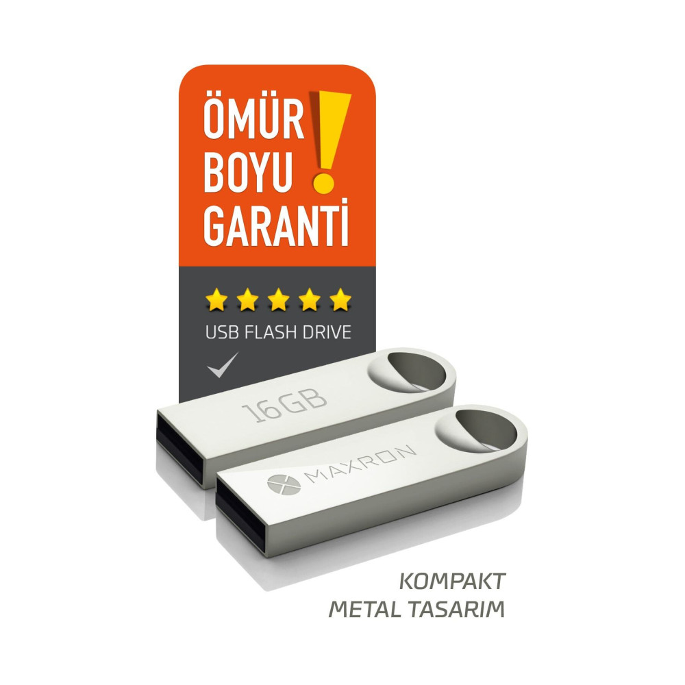 Maxron 16 GB Flash Bellek Metal Gövde Ömür Boyu Garantili Güvenli Usb Bellek Data Traveler Flash Bellekler Fiyatı