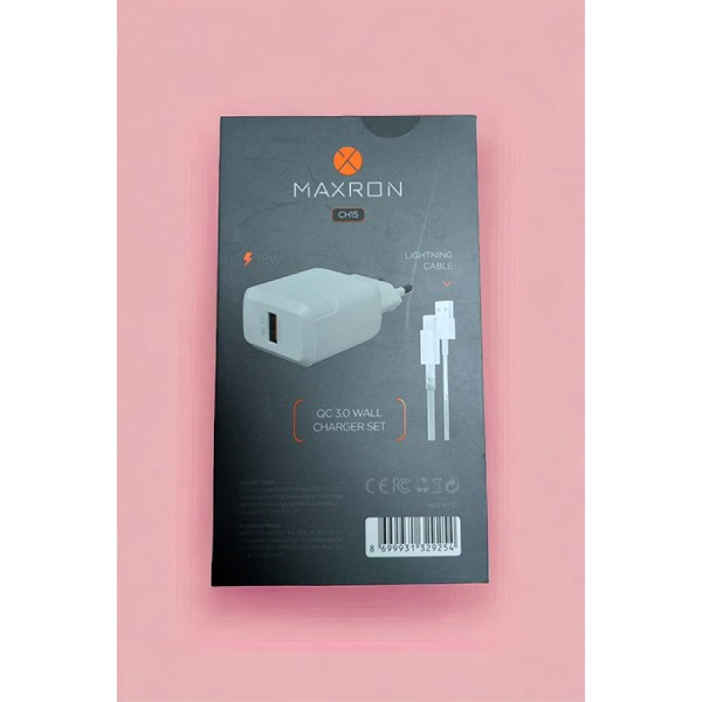 Maxron CH15 Q.c 18W Lightning Şarj Aleti -Lightning Kablo Oto Boyaları Fiyatı