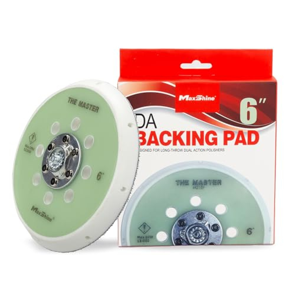 Maxshine 6” Hook & Loop Dual Action Backing Plate Pro Series – For Polishers, 5/16” Thread, Up to 12000 OPM, 8 Vented Holes - Sanding, Finishing, Polishing, Buffing - Detailing Accessories & Supplies