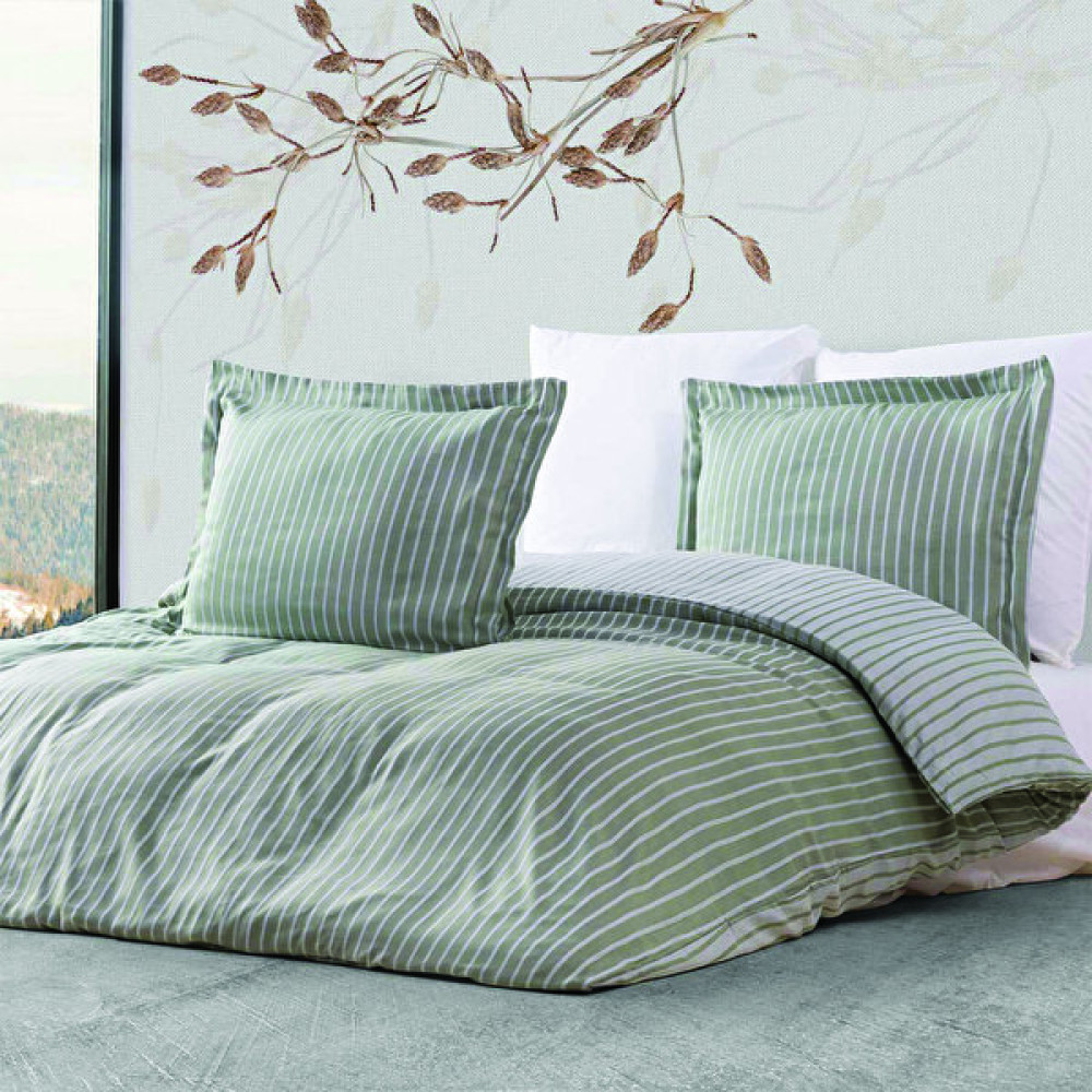 Maxstyle Bambu Çizgili Haki Çift Kişilik Nevresim Takımı - 200 x 220 cm Nevresim Takımı Fiyatı